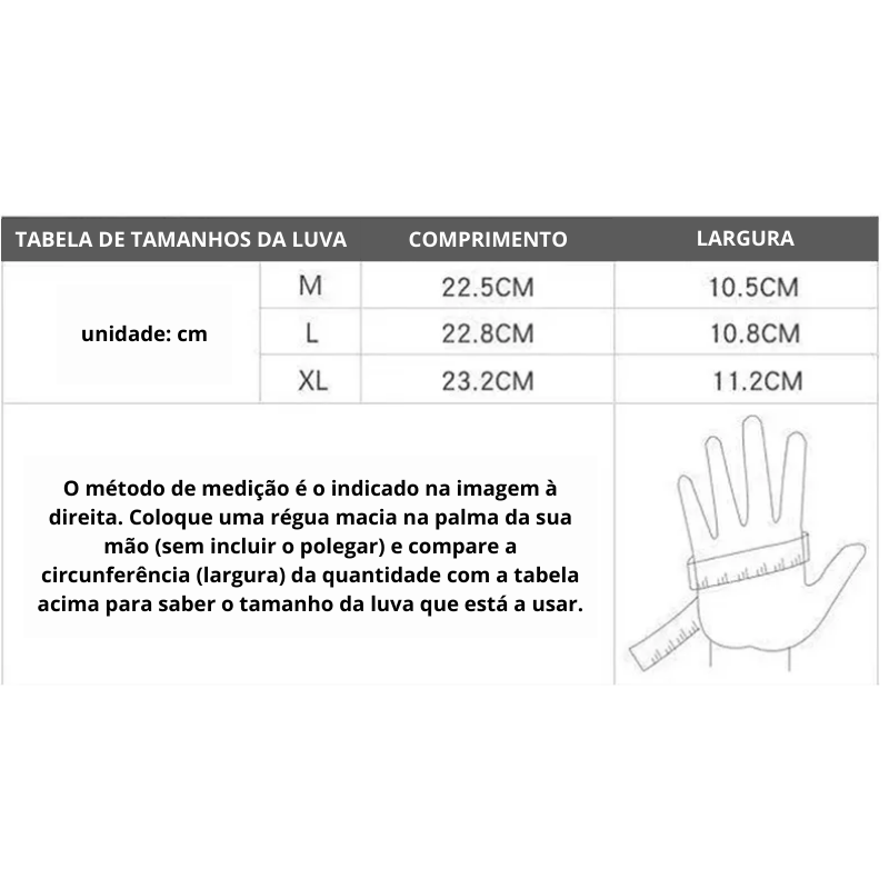 LUVAS TÁTICAS SEM DEDO – COURO SINTÉTICO E NYLON, ANTIDERRAPANTE, À PROVA D'ÁGUA E VENTO